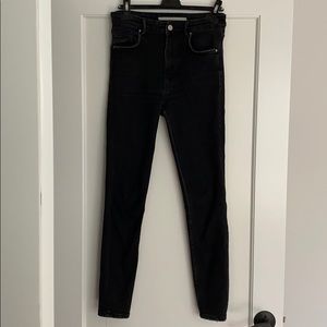 Zara dark high waisted wash jeans